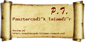 Pasztercsák Talamér névjegykártya
